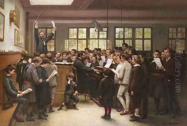 The Choir Lesson Oil Painting by Auguste Joseph Trupheme