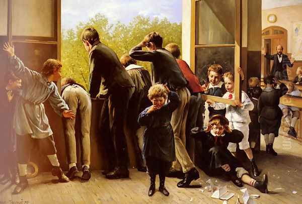 The Class Pranksters Oil Painting by Auguste Joseph Trupheme