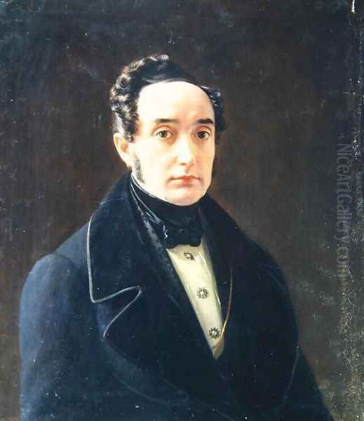 Portrait of the author Ivan Panayev 1812-62 Oil Painting by Alexei Vasilievich Tyranov