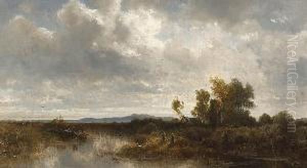 Moorlandschaft. Oil Painting by Joseph Wenglein