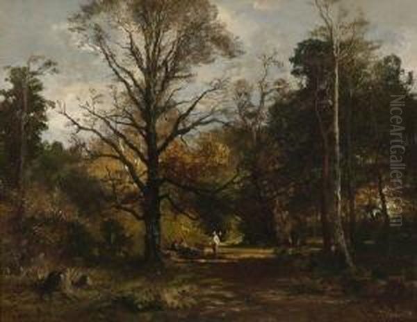 Holzfaller Bei Der Rast. Oil Painting by Joseph Wenglein