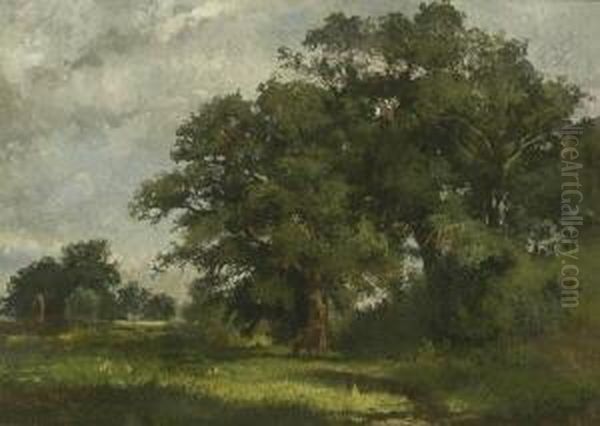 Baumlandschaft. Oil Painting by Joseph Wenglein