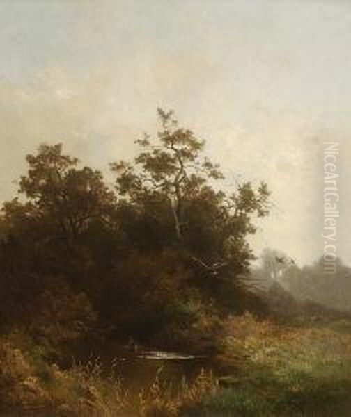 Herbstlandschaft Oil Painting by Joseph Wenglein