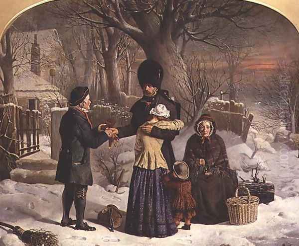 The Soldiers Farewell Oil Painting by George Housman Thomas