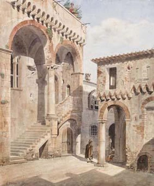 Anagni Oil Painting by Carl Friedrich H. Werner