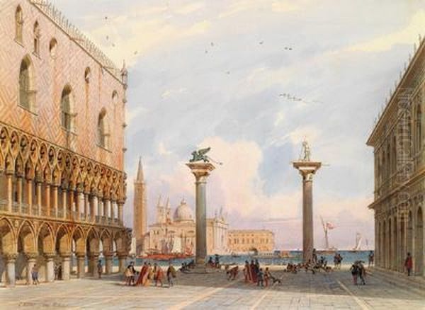 Venezia Oil Painting by Carl Friedrich H. Werner