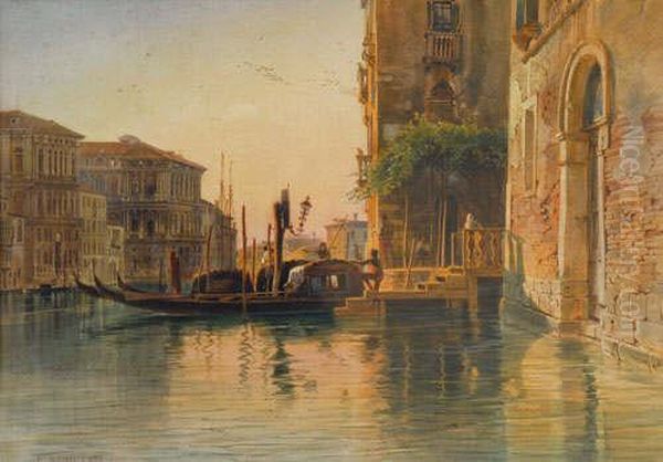 Grand Canal Oil Painting by Carl Friedrich H. Werner