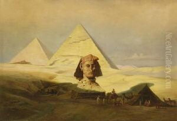 Die Pyramiden Von Gizeh. Oil Painting by Carl Friedrich H. Werner