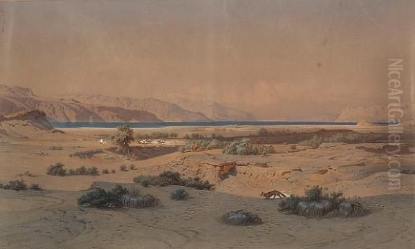 The Dead Sea Oil Painting by Carl Friedrich H. Werner