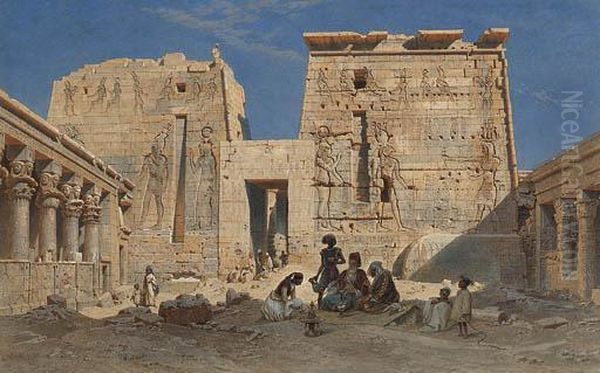 The Inner Propylaeum, Philae Oil Painting by Carl Friedrich H. Werner