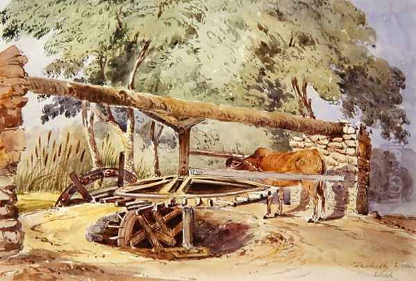 Turkish Water Wheel, Heliopolis, 1894 Oil Painting by Lady Louisa Tennyson