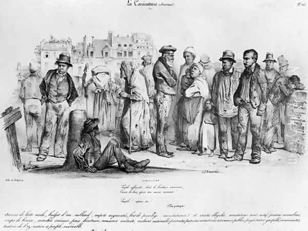 The Emancipated People, from La Caricature, engraved by Delaporte, 1831 Oil Painting by Charles Joseph Travies de Villiers