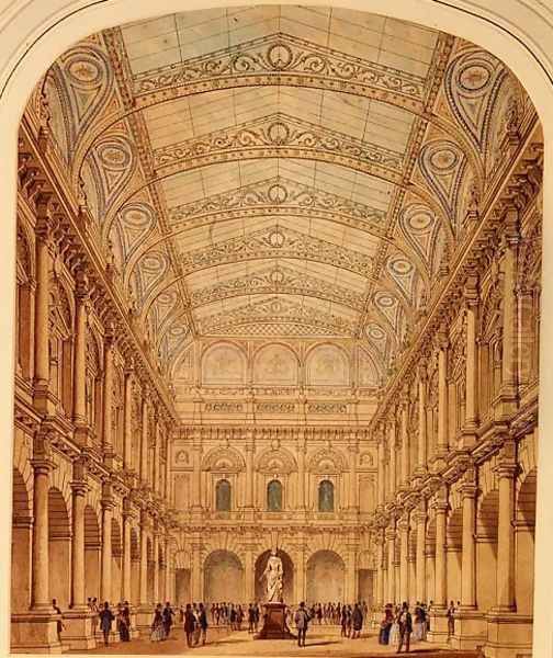 Scheme for roofing the courtyard of the Royal Exchange by William Tite