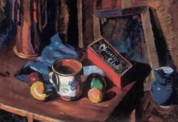 Atelier Still-life with Blue Jar 1919 Oil Painting by Dezso Tipary