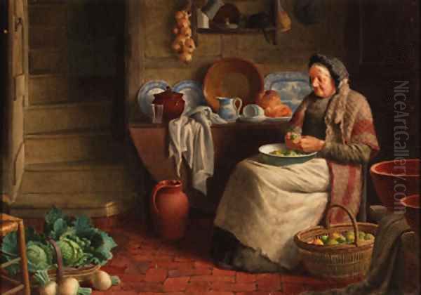 Apples, cabbages and swedes Oil Painting by Henry Spernon Tozer