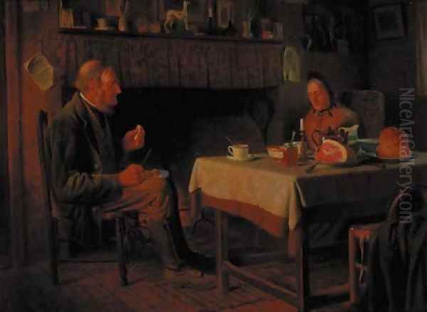 The evening meal Oil Painting by Henry Spernon Tozer