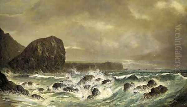 The Lyon Rock, Cornwall Oil Painting by Henry Spernon Tozer