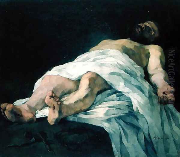 Christ taken down from the Cross, 1874 Oil Painting by Heinrich Wilhelm Truebner