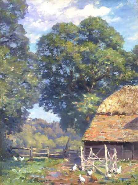 Farmyard with Poultry Oil Painting by Gabriel Edouard Thurner