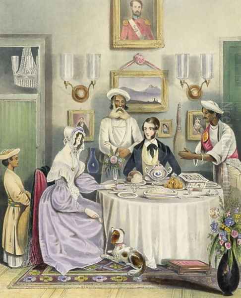 The Breakfast, plate 3 from Anglo Indians, engraved by J. Bouvier, 1842 Oil Painting by Tayler, William