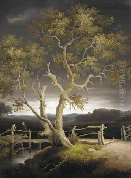 Near Ogave, Exeter Oil Painting by John Wallace Tucker