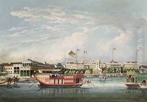 View of Canton, c.1860 Oil Painting by Tinqua