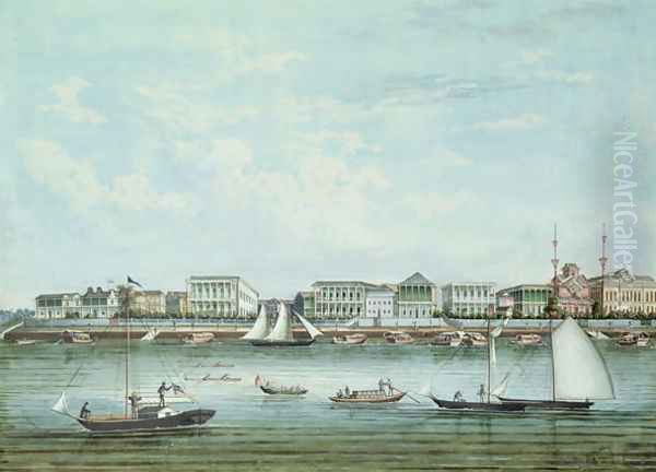 View of Shanghai, c.1860 Oil Painting by Tinqua