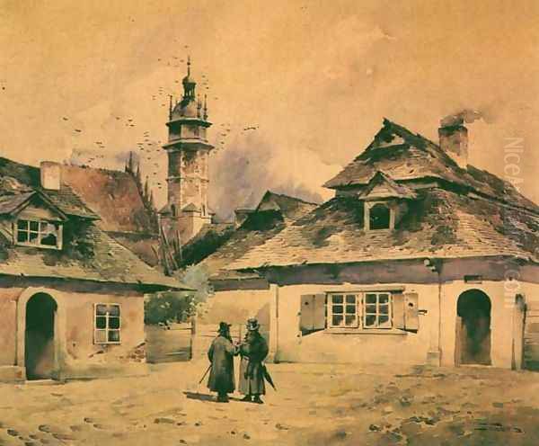 Kazimierz, the Old Jewish District of Cracow Oil Painting by Stanislaw Tondos