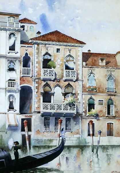 Venetian Scene Oil Painting by Stanislaw Tondos