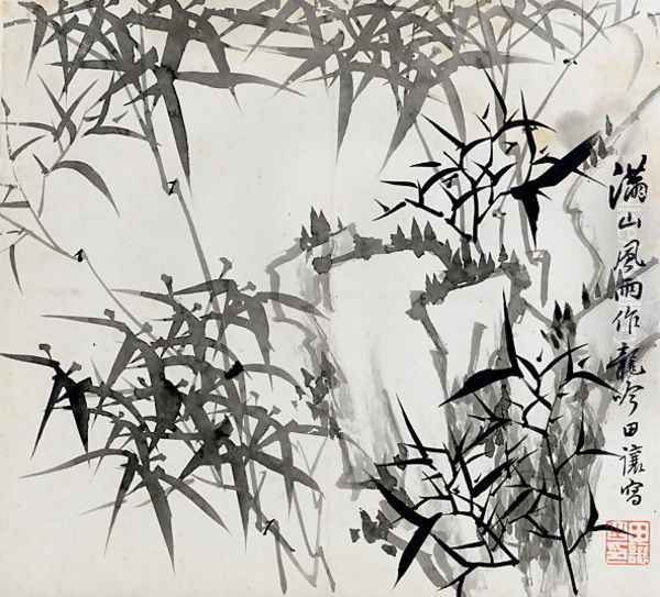 Leaf D, from Tian Jingzhai mozhu ce, from Rugao, Jiangsu province Oil Painting by Rang Tian