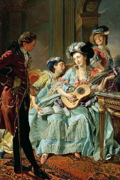 After the Soiree, 1774 Oil Painting by Louis Rolland Trinquesse