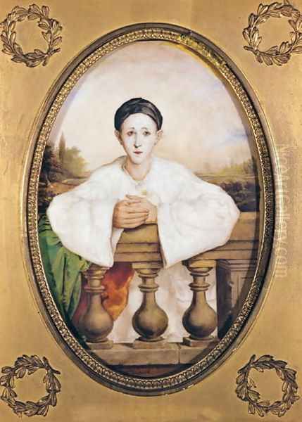 Portrait of Gaspard Deburau 1796-1846 as Pierrot, c.1815 Oil Painting by A. Trouve