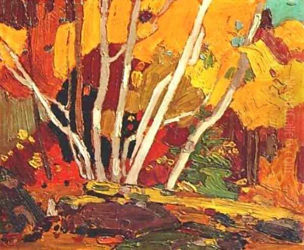 Autumn Birches Oil Painting by Thomas Thompson