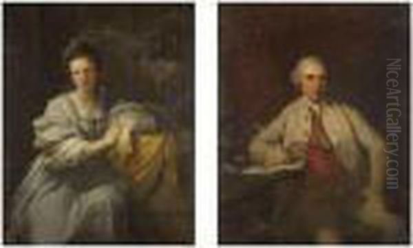 Portraits Of A Gentlelman And A Lady Oil Painting by Benjamin West