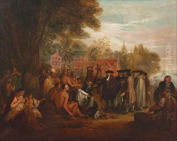 William Penn In Pennsylvania Oil Painting by Benjamin West