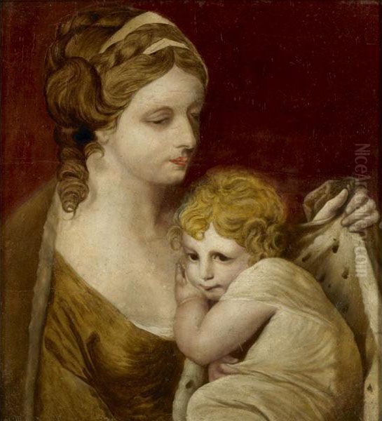 Venus Comforting Cupid Oil Painting by Benjamin West