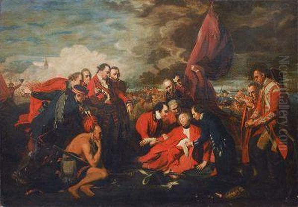 Der Tod Des Generals Wolfe In Der Schlacht Von Quebec Oil Painting by Benjamin West