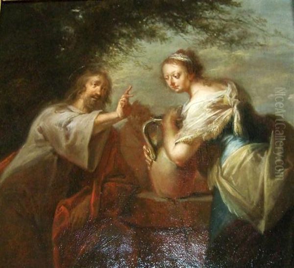 Christ And The Woman Of Samaria Oil Painting by Benjamin West