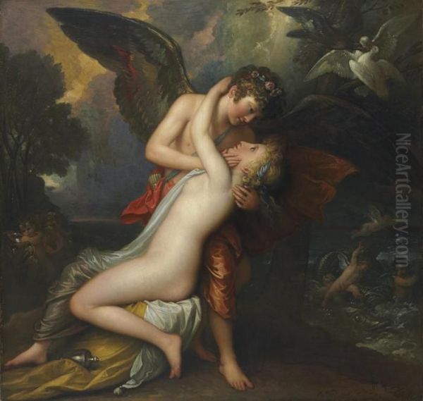 Cupid And Psyche Oil Painting by Benjamin West