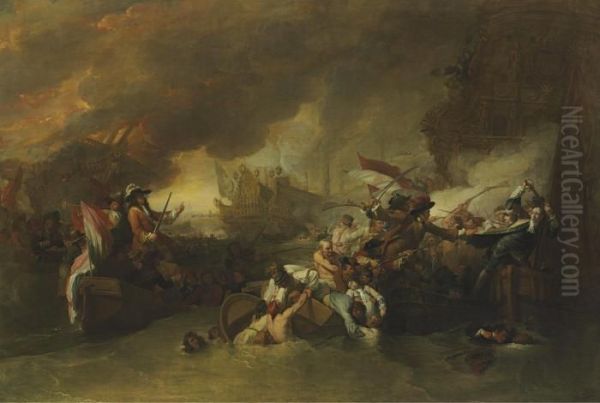 The Battle Of La Hogue Oil Painting by Benjamin West