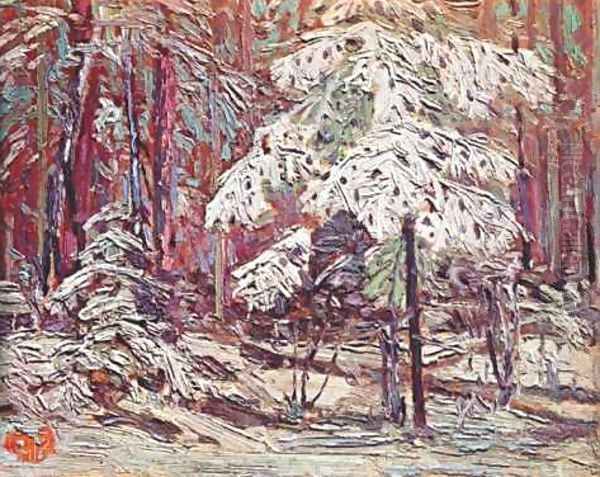 Snow in the Woods Oil Painting by Thomas Thompson