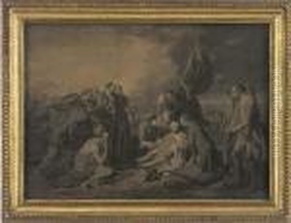 The Death Of General Wolfe, By W. Woollett Oil Painting by Benjamin West