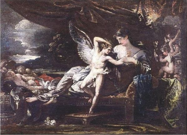 Venus And Cupid Oil Painting by Benjamin West