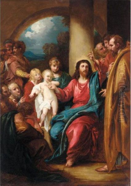 Christ Showing A Little Child As The Emblem Of Heaven Oil Painting by Benjamin West