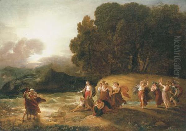 The First Interview Of Telemachus With Calypso Oil Painting by Benjamin West