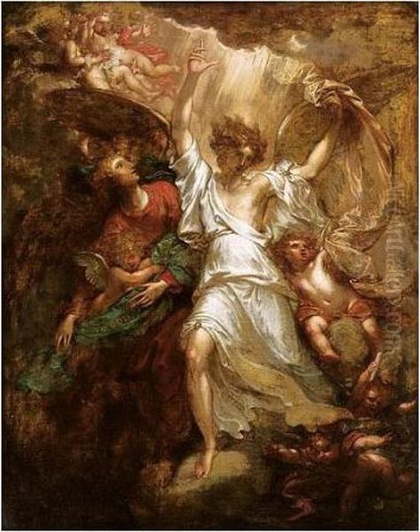 Angels Appearing To The Shepherds Oil Painting by Benjamin West