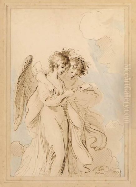 Two Angels Singing Oil Painting by Benjamin West