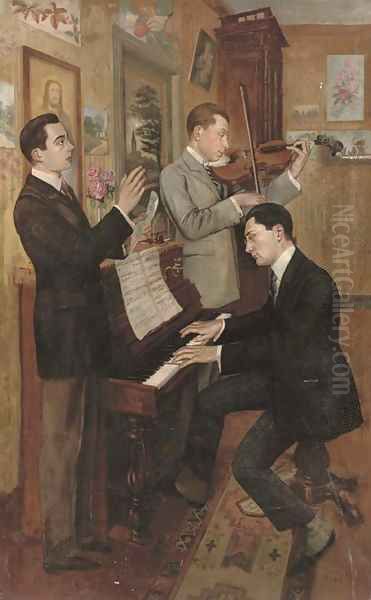 The concert Oil Painting by Hans Temple