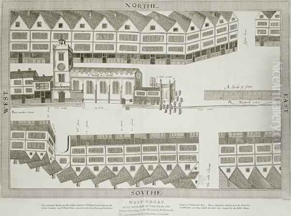 West Cheap as it appeared in the year 1585, engraved by Bartholemew Howlett 1767-1827 published 1814 Oil Painting by Ralph Treswell