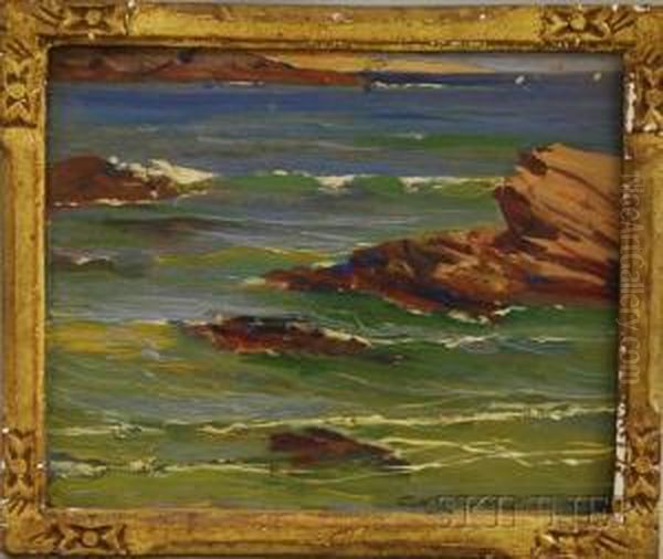 Rocks And Surf Oil Painting by Constantin Alexandr. Westchiloff